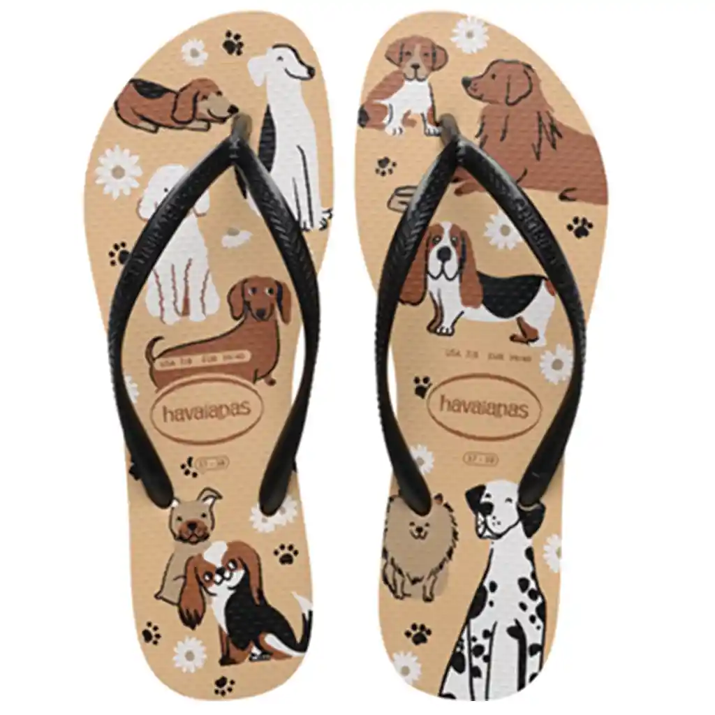 Sandalia Havaianas Mujer Slim Pets Fcpr Marron/negro/blanco Talla 41-42