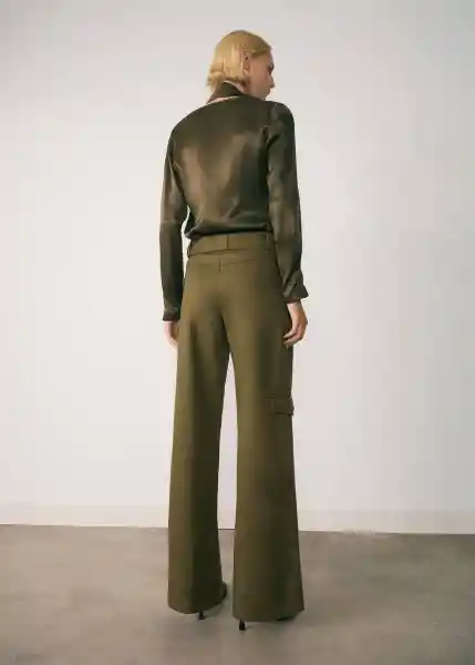 Pantalón Lázaro Khaki Talla 40 Mujer Mango