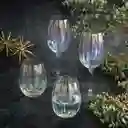 Set Vaso Rayas Tornasol Borde Dorado 545 mL Ambiente Gourmet