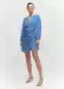 Vestido Fresa Azul Talla S Mujer Mango