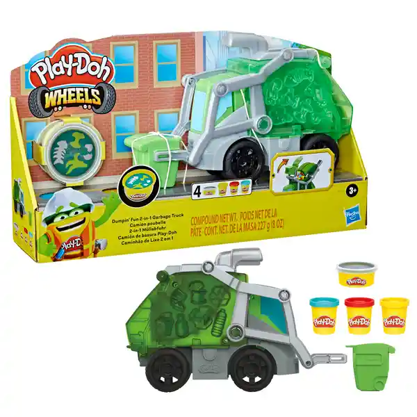   Play Doh  Masa Moldeable Wheels Divertido Camion De Basura 2 En 1 