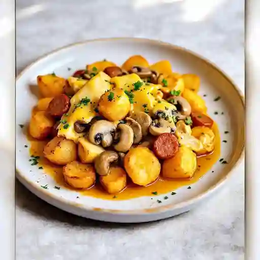 Papas Con Pollo Y Champinones