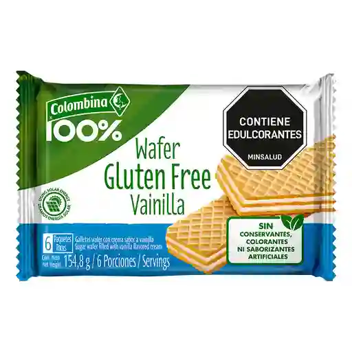 Colombina 100% Galleta Wafer de Vainilla sin Gluten