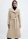Abrigo Sirenita Camel Talla 28 Mujer Mango