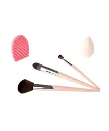 Salon Expert Set Brochas + Esponja Para Base + Limpiador Facial