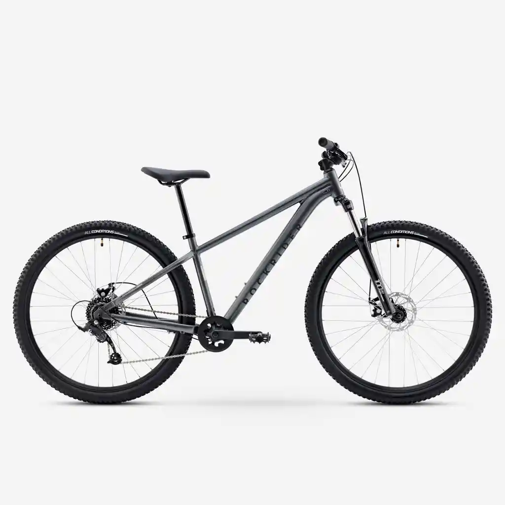 Bicicleta de Mtb Semirrígida de Aluminio Rockrider Expl 100 - Gris