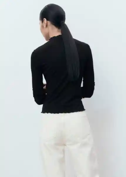 Camiseta Curlis Negro Talla L Mujer Mango