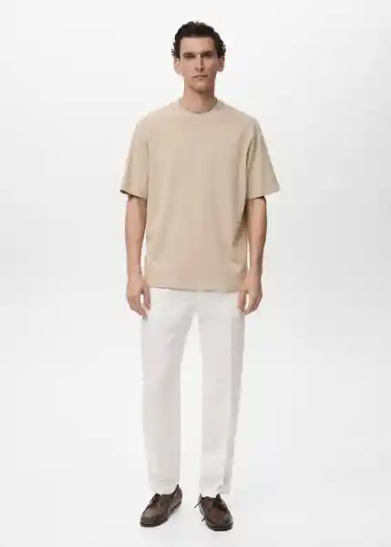 Camiseta Anouk Crudo Talla S Hombre Mango