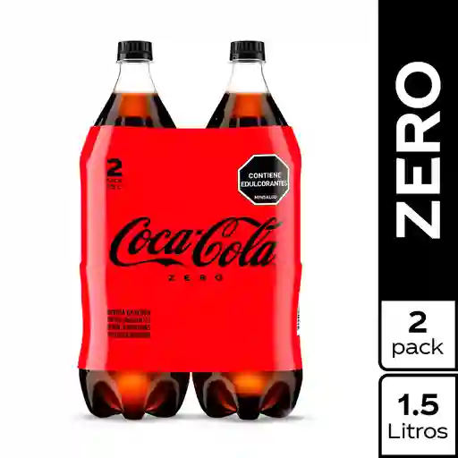 Gaseosa Coca-Cola ZERO 1.5L x 2 Unds