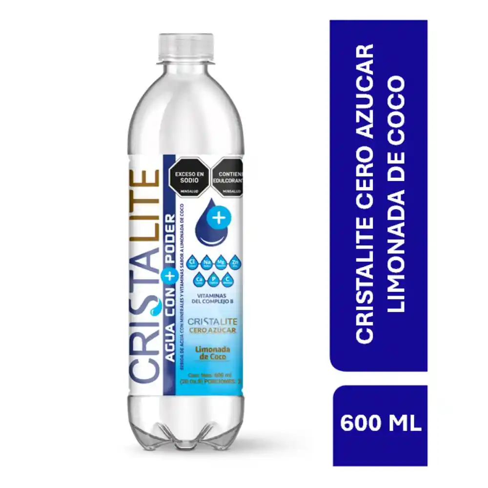 Agua Funcional Cristalite Limonada de Coco 600 mL