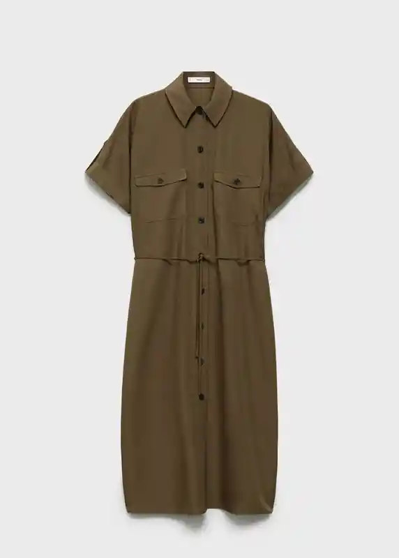 Vestido Milil-w Khaki Talla L Mujer Mango