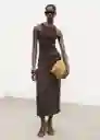 Falda Pareo Chocolate Talla S Mujer Mango