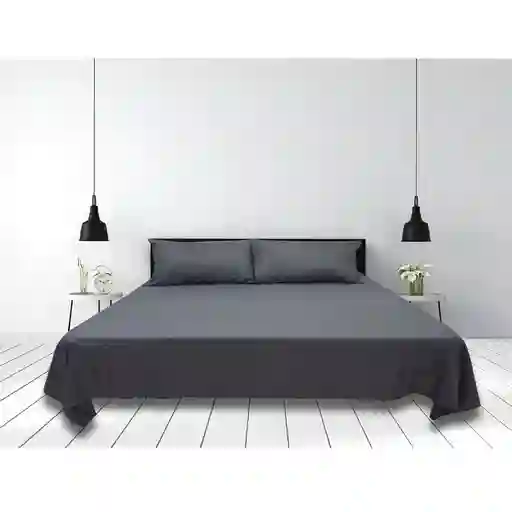 Sábana Cama Doble Gris Empaque Tela