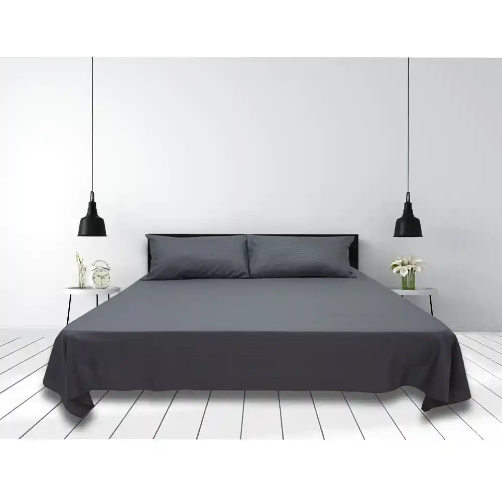 Sábana Cama Doble Gris Empaque Tela
