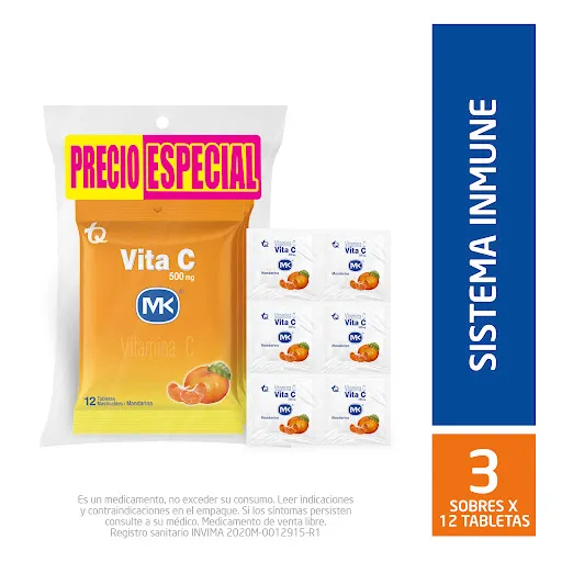 Mk Vita C Sabor Mandarina (500 mg)