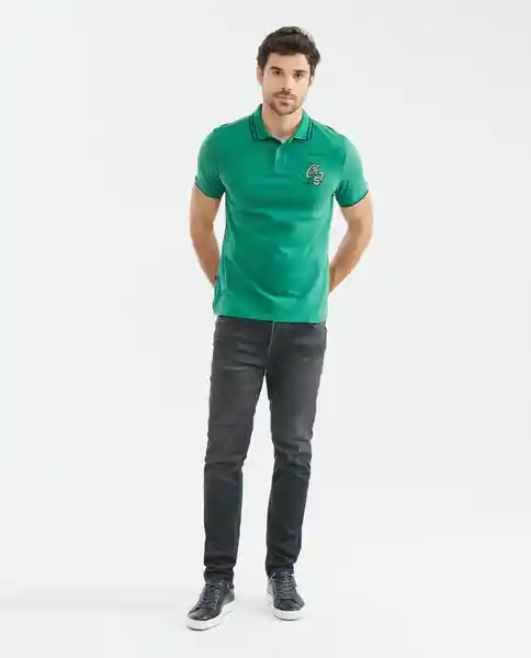 Camiseta Neck Details Masculino Verde Mirto Oscuro S Chevignon