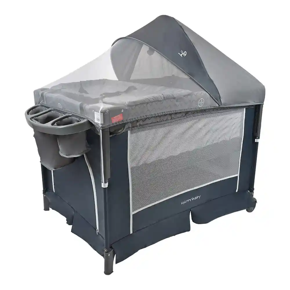 Corral Cuna Colecho Bebé Silver Gris Happy Baby