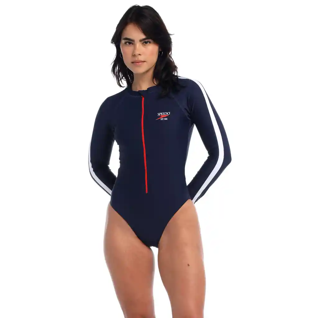 Vestido de Baño Manga Larga Peacoat Jet Mujer Azul-36