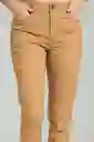 Pantalón Dril Skinny Cinco Bolsillos Beige Oscuro T 12 Ragged