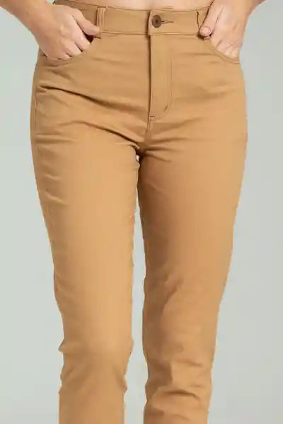 Pantalón Dril Skinny Cinco Bolsillos Beige Oscuro T 12 Ragged