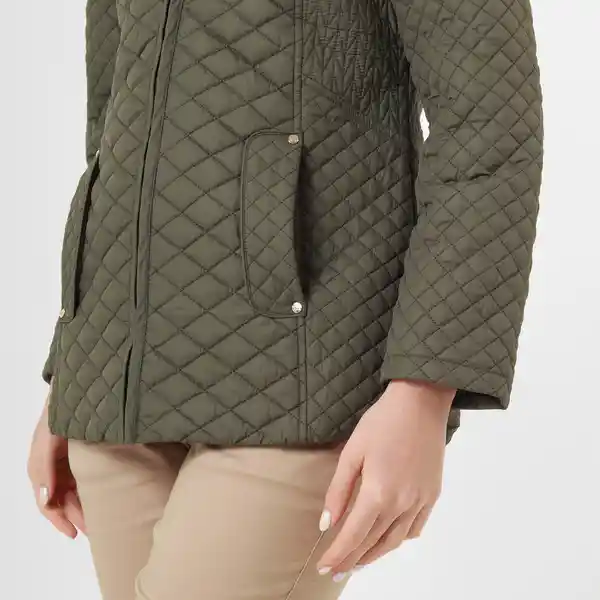 Chaqueta Cuello Alto Manga Larga Café Talla L 725996