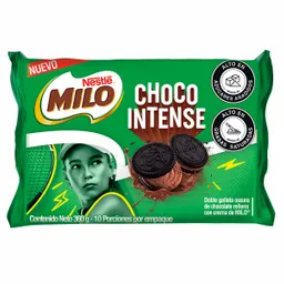 Milo Galleta Doble Oscura Choco Intense Rellena con Crema