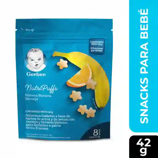 Snack para bebés GERBER Nutripuffs Banana Naranja Bolsa x 42g