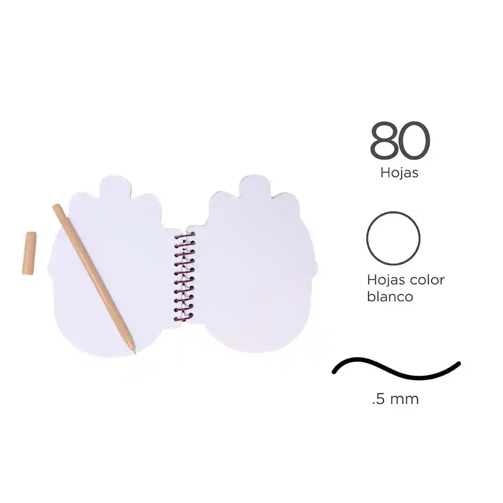 Miniso Cuaderno Memo Argollado Milk Tea Gato 80 Hojas Blancas