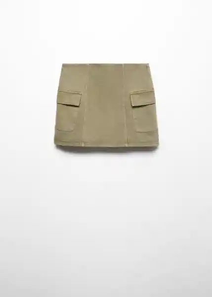 Falda Cargo Khaki Talla L Mujer Mango