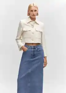 Falda Diana Tejano Medio Talla M Mujer Mango