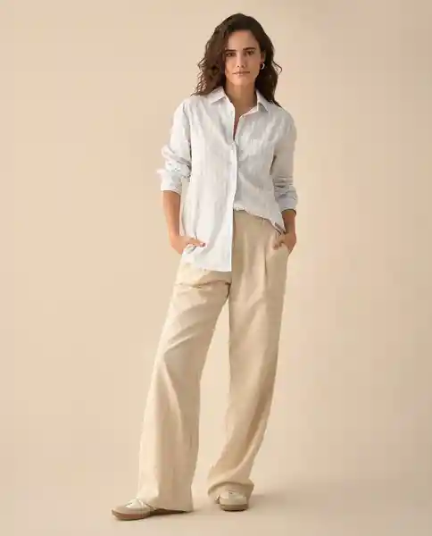 Pantalón Crudo Beige Claro Talla 6 131G000 Espirit