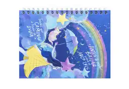 Tinta Negra Cuaderno Rayado Argollado Azul Arco Iris 80 Hojas