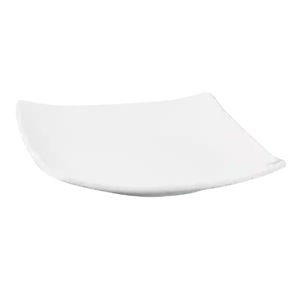 Plato Melamina 100 Cuadrado Blanco 25 cm Aro