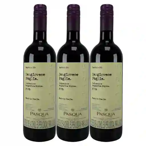 Vino Pasqua Sangiovese Puglia Tinto X750 Ml 2X3