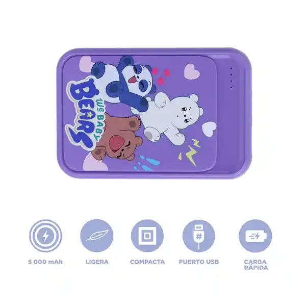 Bateria de Respaldo 5000 Mah Modelo Baby Morado F12 Miniso