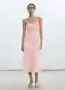 Vestido Gather Rosa Pastel Talla M Mujer Mango