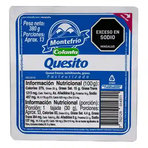 Montefrío Queso Fresco Semiblando Graso