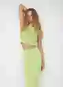 Falda Obie-W Verde Talla S Mujer Mango