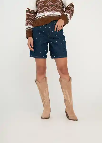 Short Elin Mujer Azul Indico Oscuro Talla 8 459G351 Naf Naf