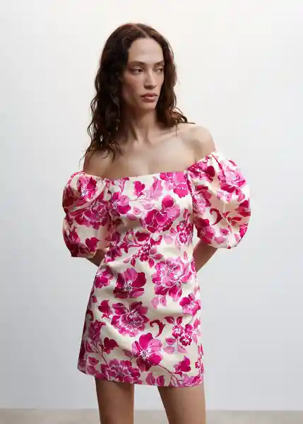 Vestido Macarena Fucsia Talla S Mujer Mango