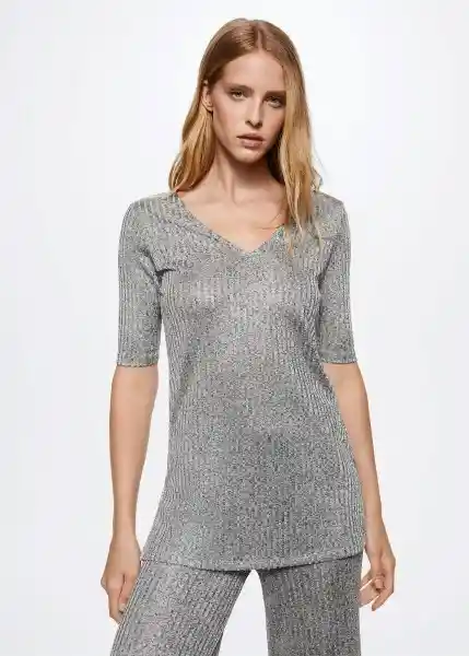 Camiseta Gala-W Gris Claro Vigore Talla Xs Mujer Mango