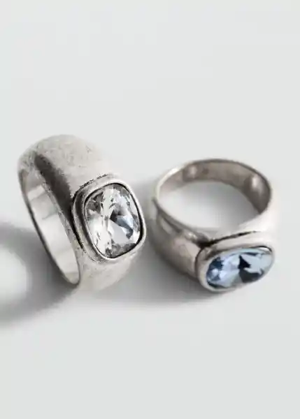 Pack Anillo Ari Plata Talla M Mujer Mango
