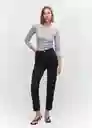 Pantalón Jean New Mom Tejano Negro Talla 34 Mujer Mango