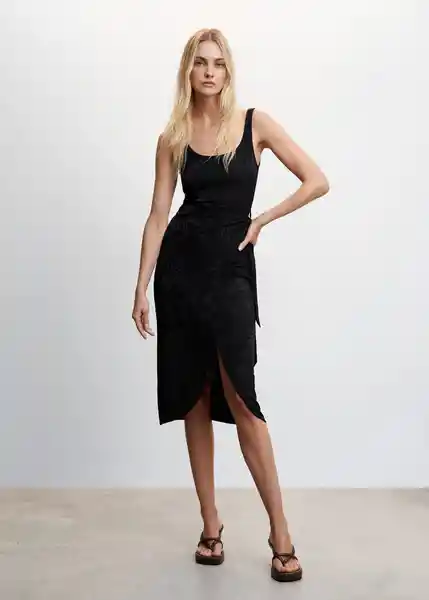 Vestido Firna Negro Talla 24 Mujer Mango