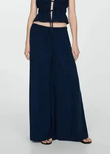 Pantalón Milos Tejano Oscuro Talla 25 Mujer Mango