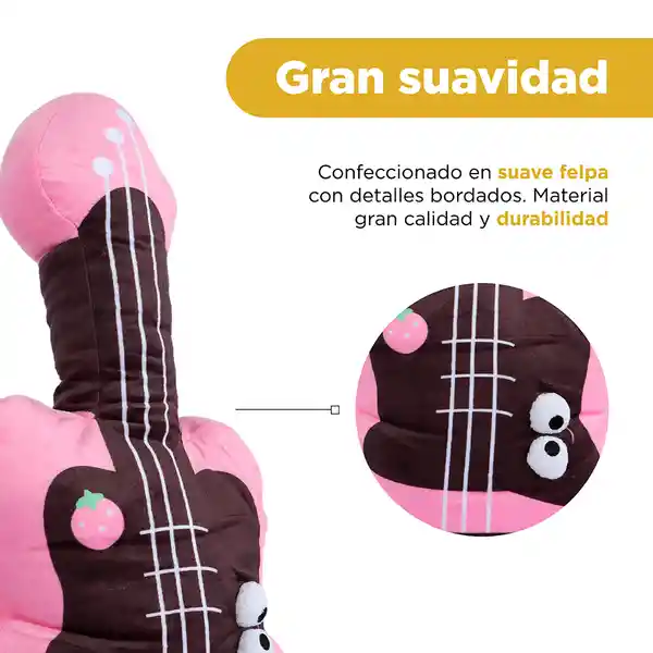 Peluche Guitarra Rosa Fresa Serie Dundun Miniso