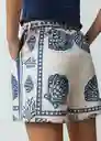 Short Carla Mujer Azul Mezclilla Estampado Talla 8 Naf Naf