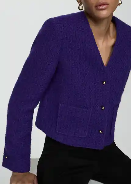 Chaqueta Yols Morado Talla S Mujer Mango