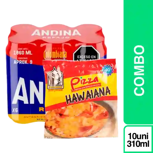 Combo Andina Refajo + Delicia Oriental Pizza Hawaiana Pan Árabe