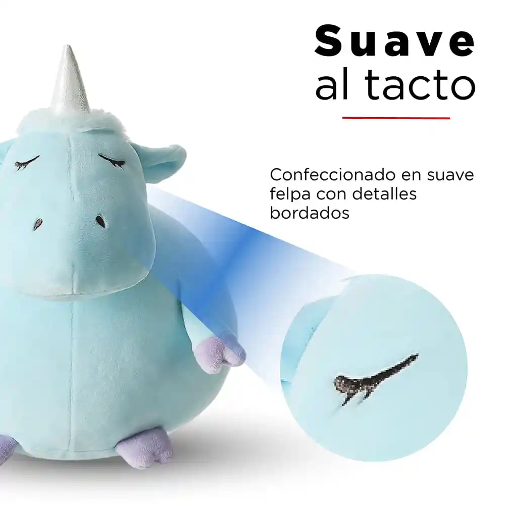 Miniso Peluche Redondo de Unicornio Azul